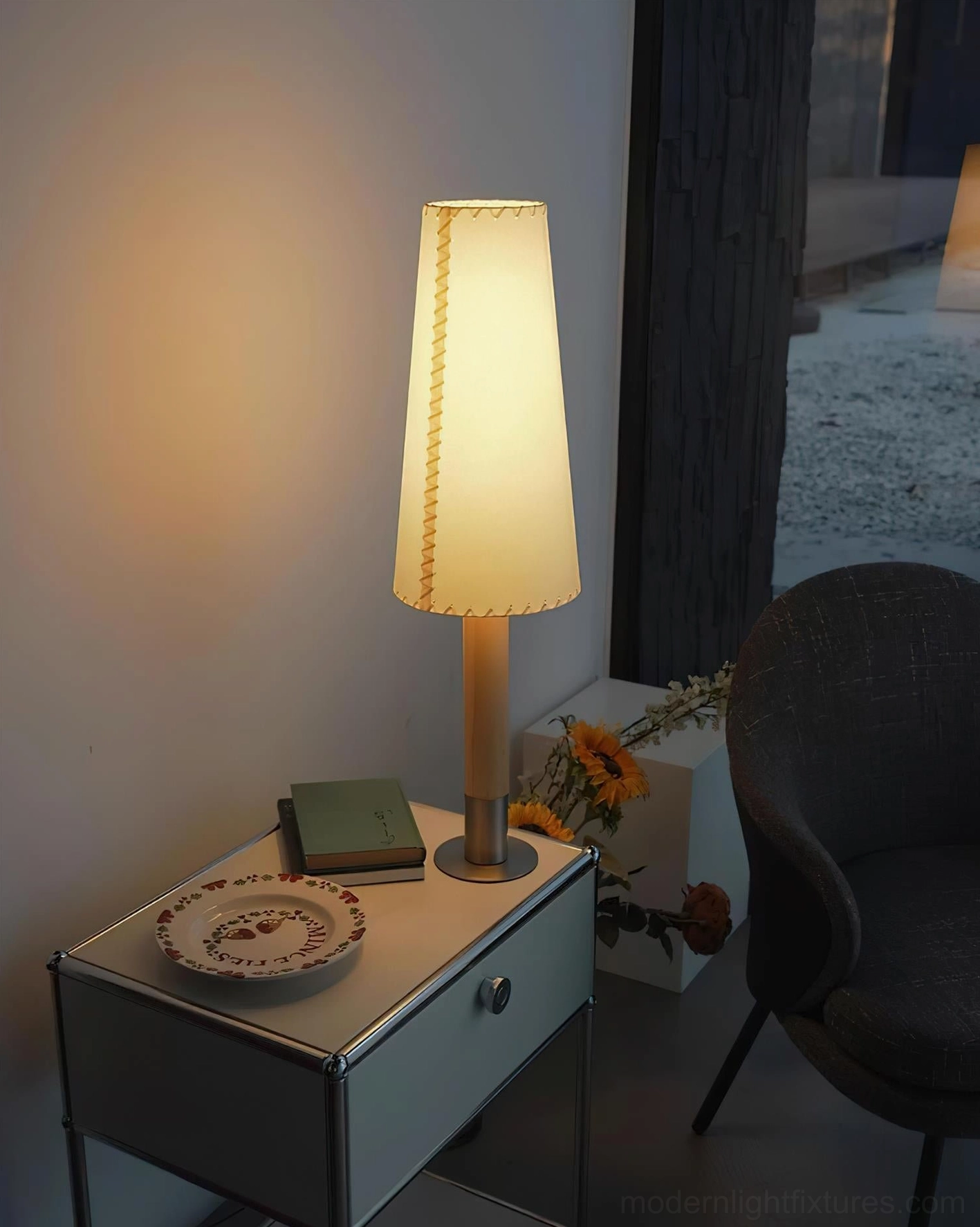 Tall minimalist table lamp floor-adjacent furniture statement piece modern home decor