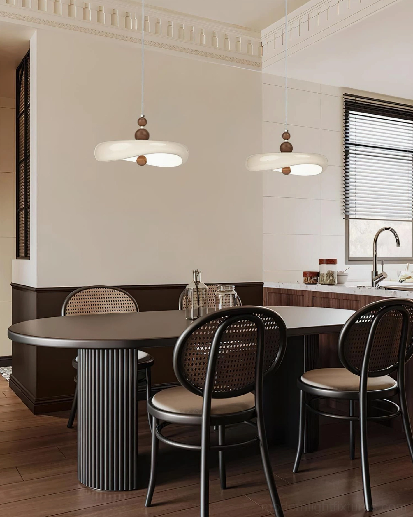 Modern pendant light fixture Talon with adjustable suspension and color temperature options