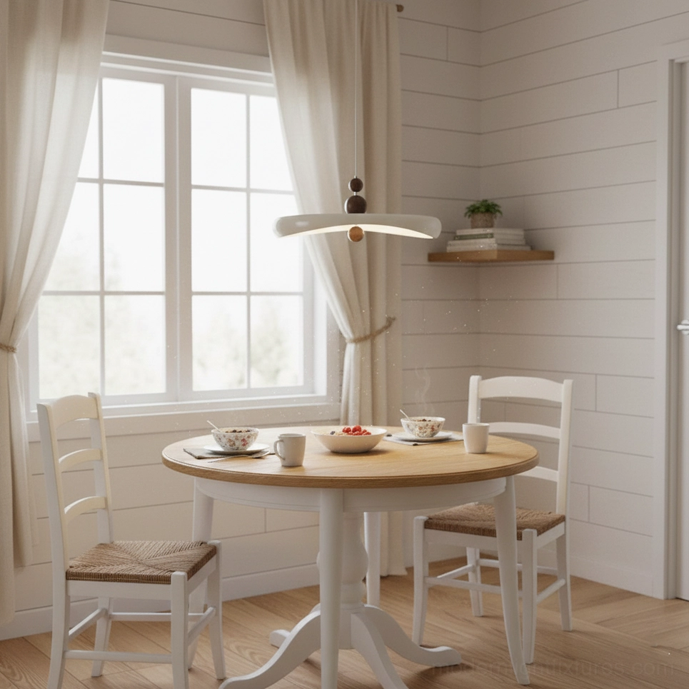 Talon modern minimalist pendant light fixture with acrylic shade and natural wood details