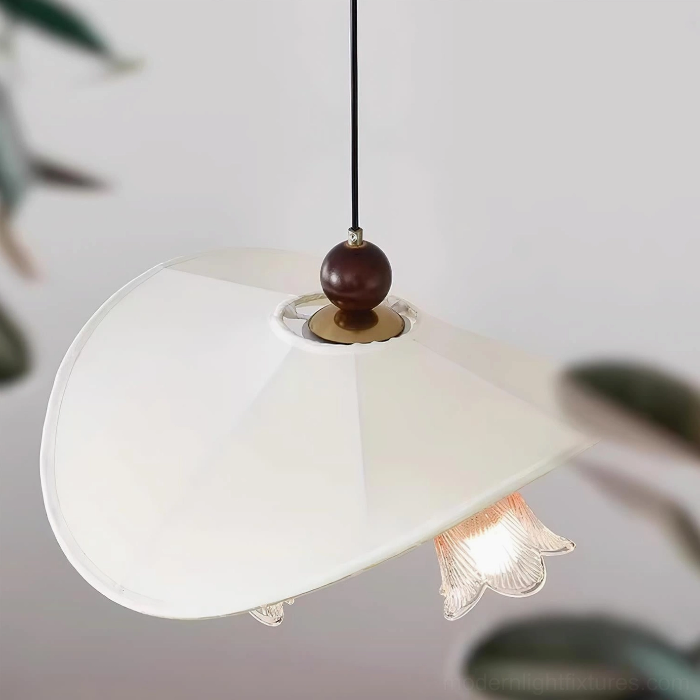 Talvera modern sculptural pendant lamp with three-bulb configuration in contemporary home setting