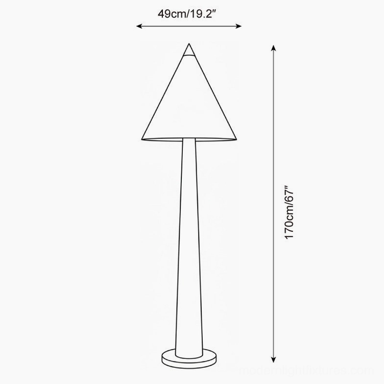 Taper Crest tapered cone floor lamp modern geometric minimalist design professional product shot