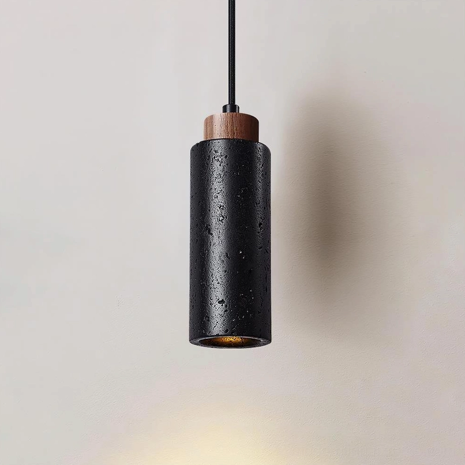 Tavolo black travertine pendant light single head modern minimalist design fixture