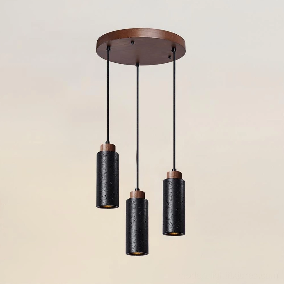 Tavolo black three head circular clustered pendant light fixture modern design