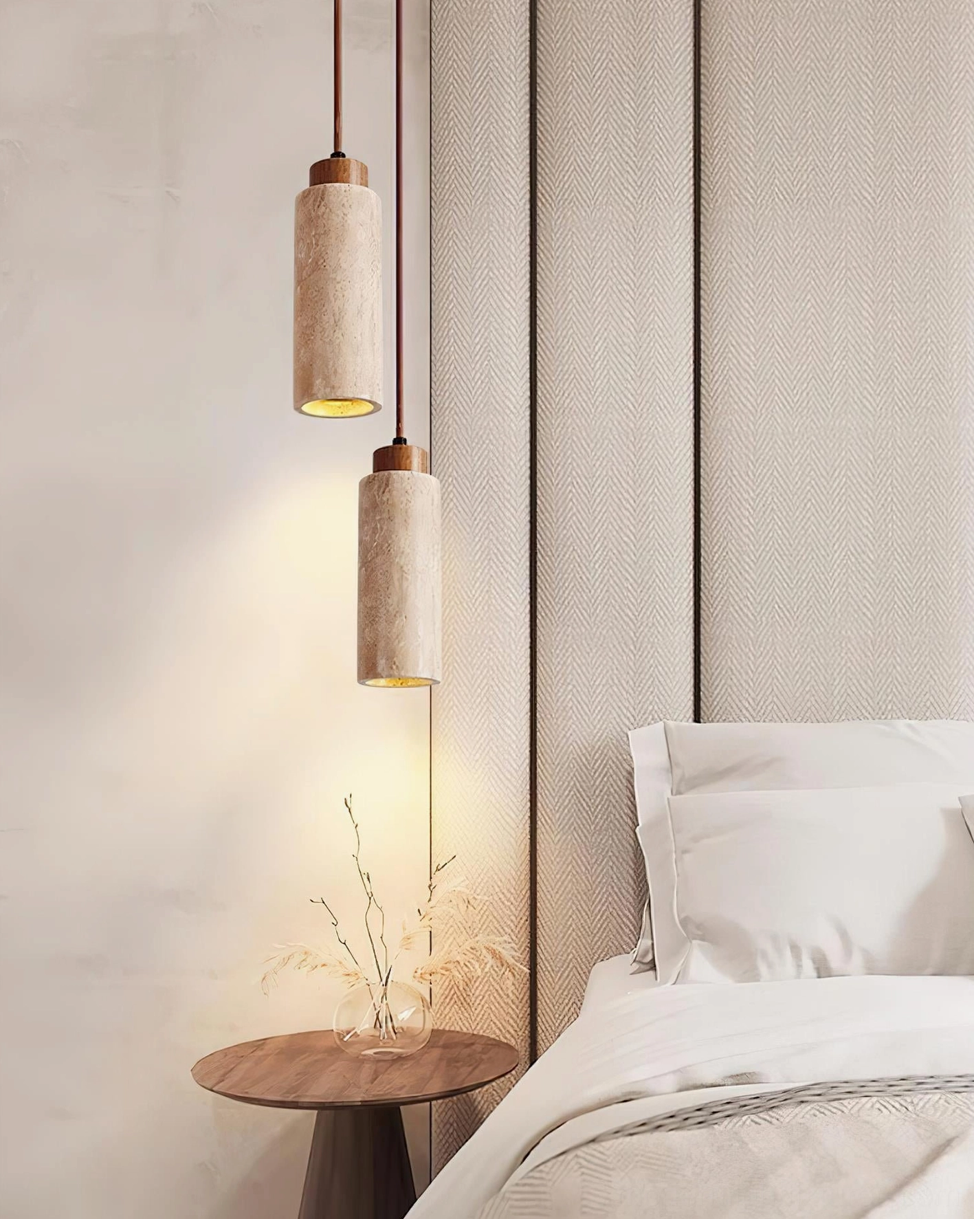 Tavolo dual head pendant lights side view modern contemporary lighting fixture