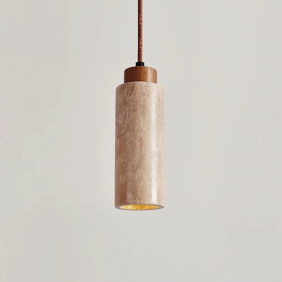 Tavolo travertine pendant light beige single head size comparison measurement