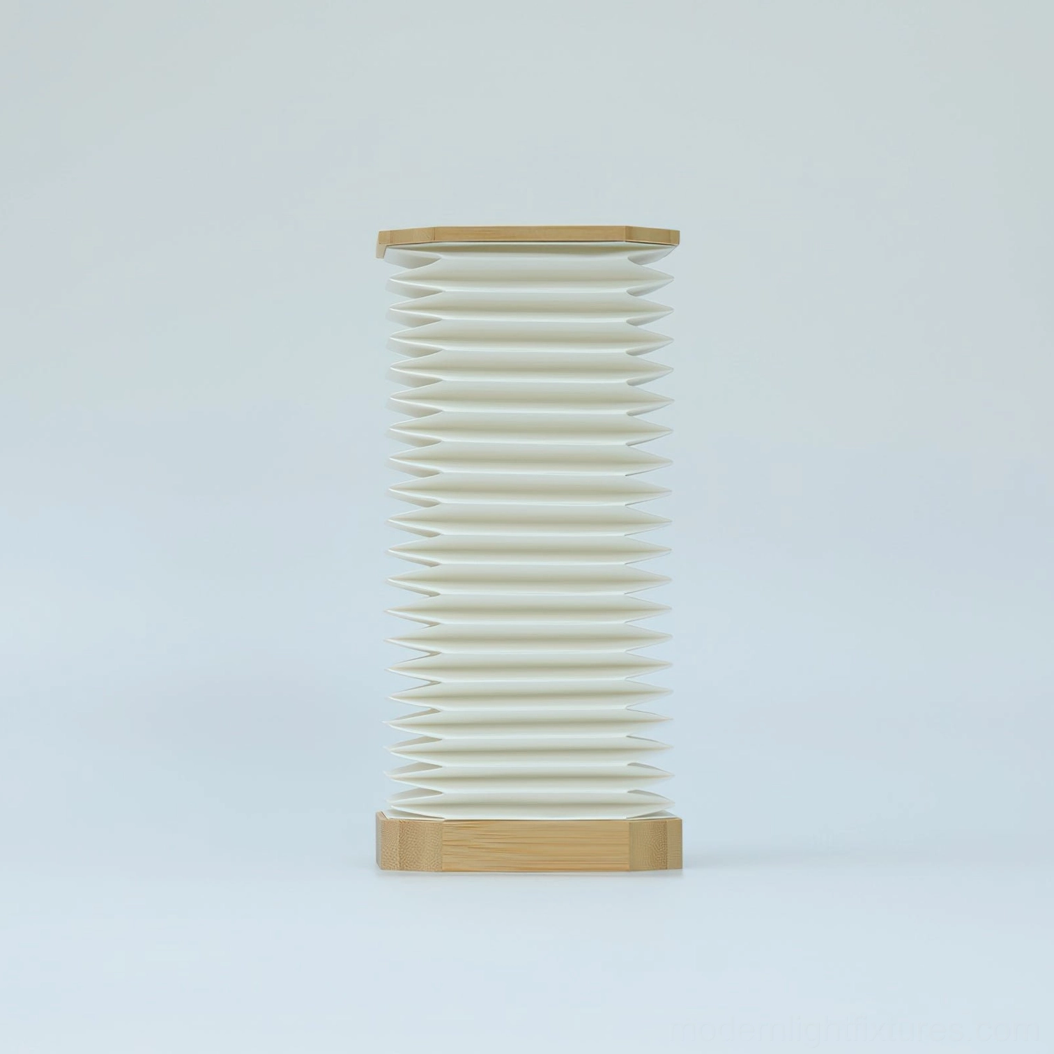 Tawa Fold walnut finish accordion pleated lamp expanded warm minimal aesthetic interior design