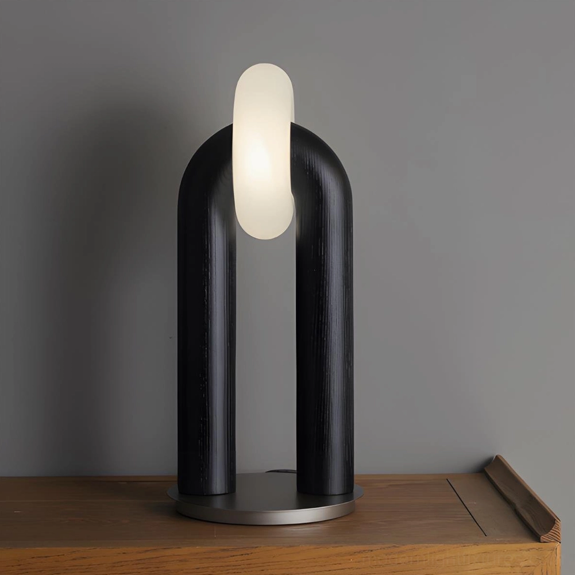 Teelo black matte finish table lamp with frosted shade and metal base modern minimalist lighting fixture