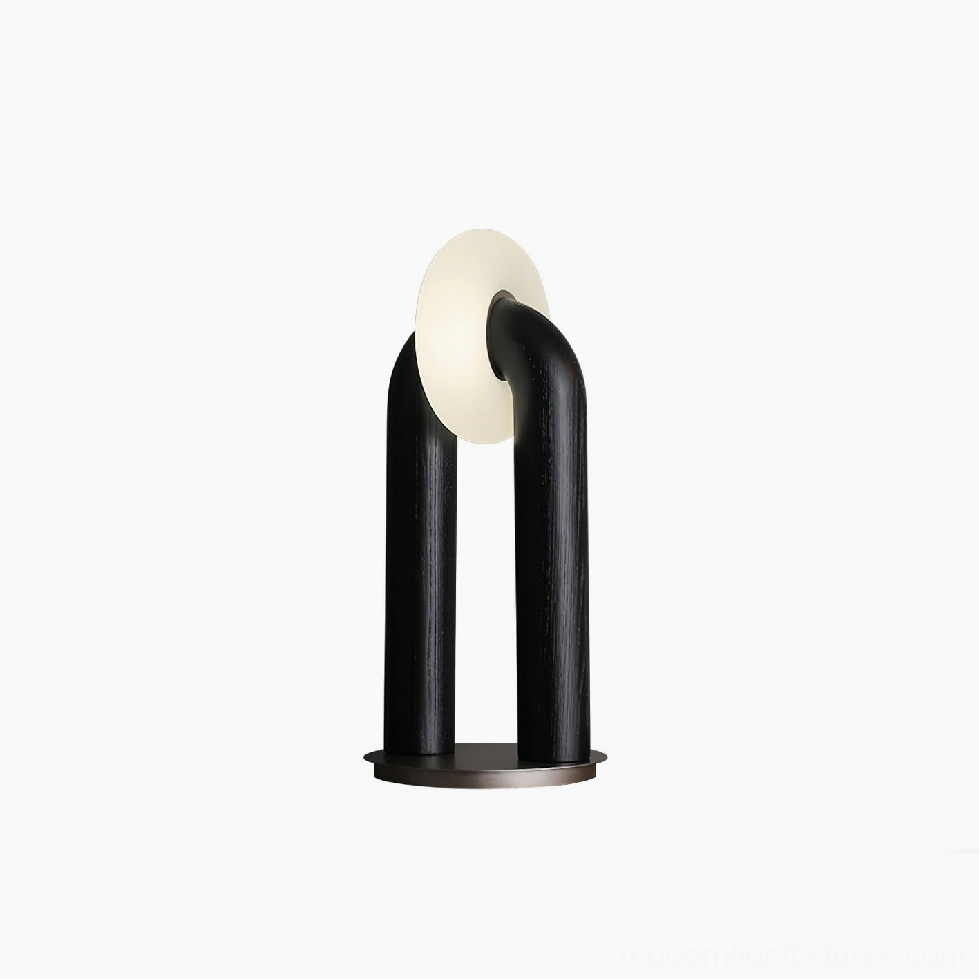 Teelo black stained ash table lamp with matte finish against neutral background, contemporary design