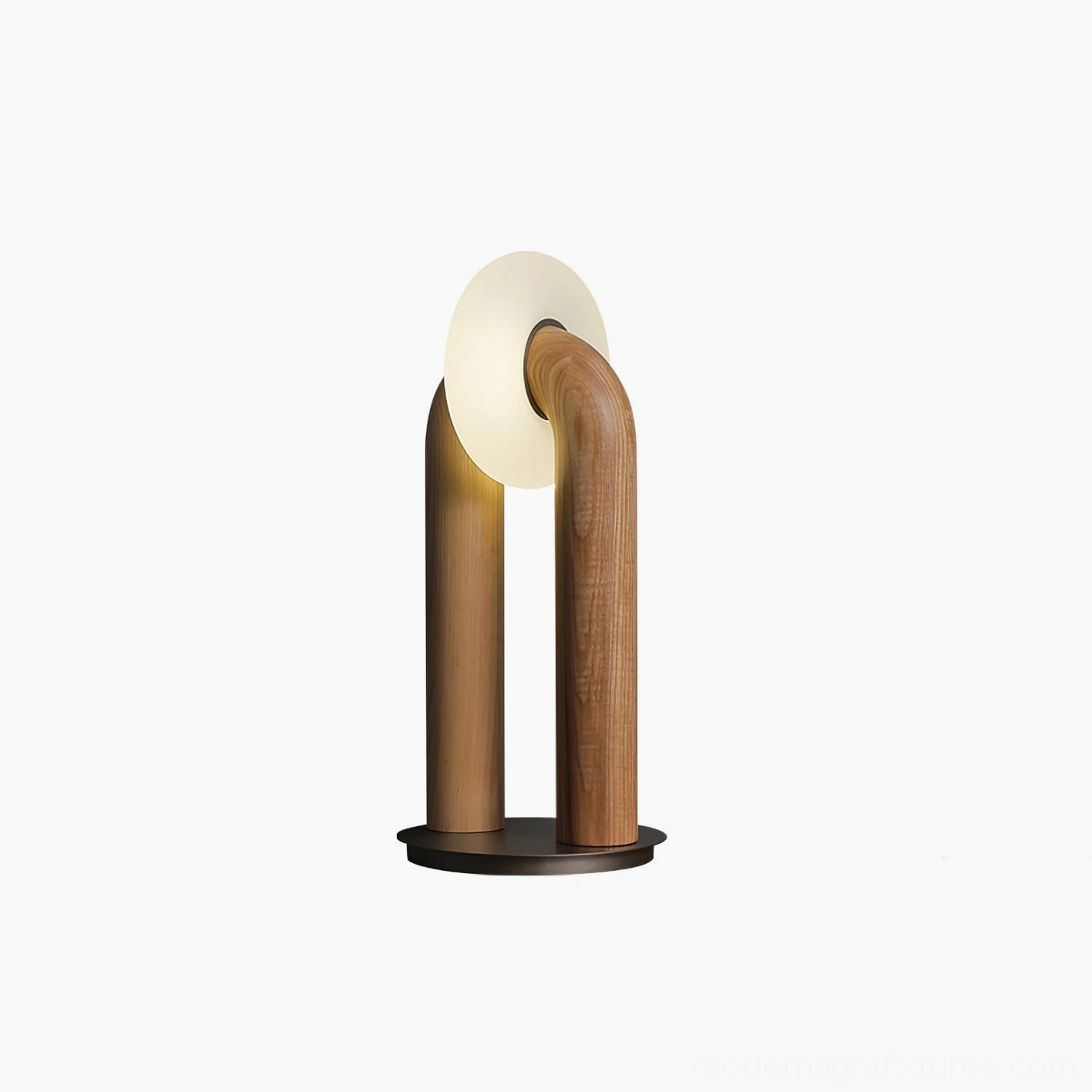 Teelo lamp in walnut color finish showcasing rich warm wood tones and modern minimalist design aesthetic