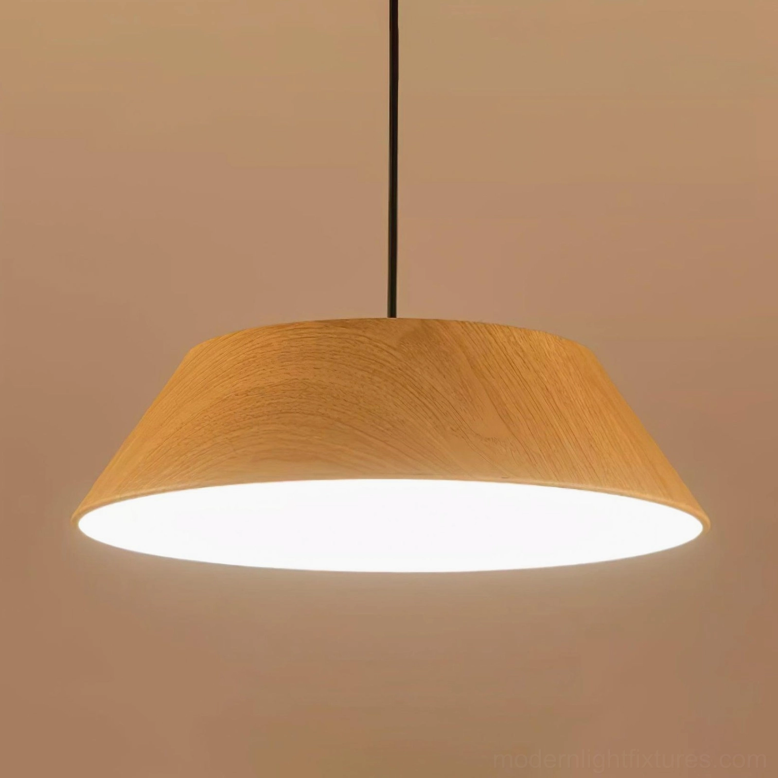 Tekio wood pendant light artisan craftsmanship water transfer printing realistic grain texture
