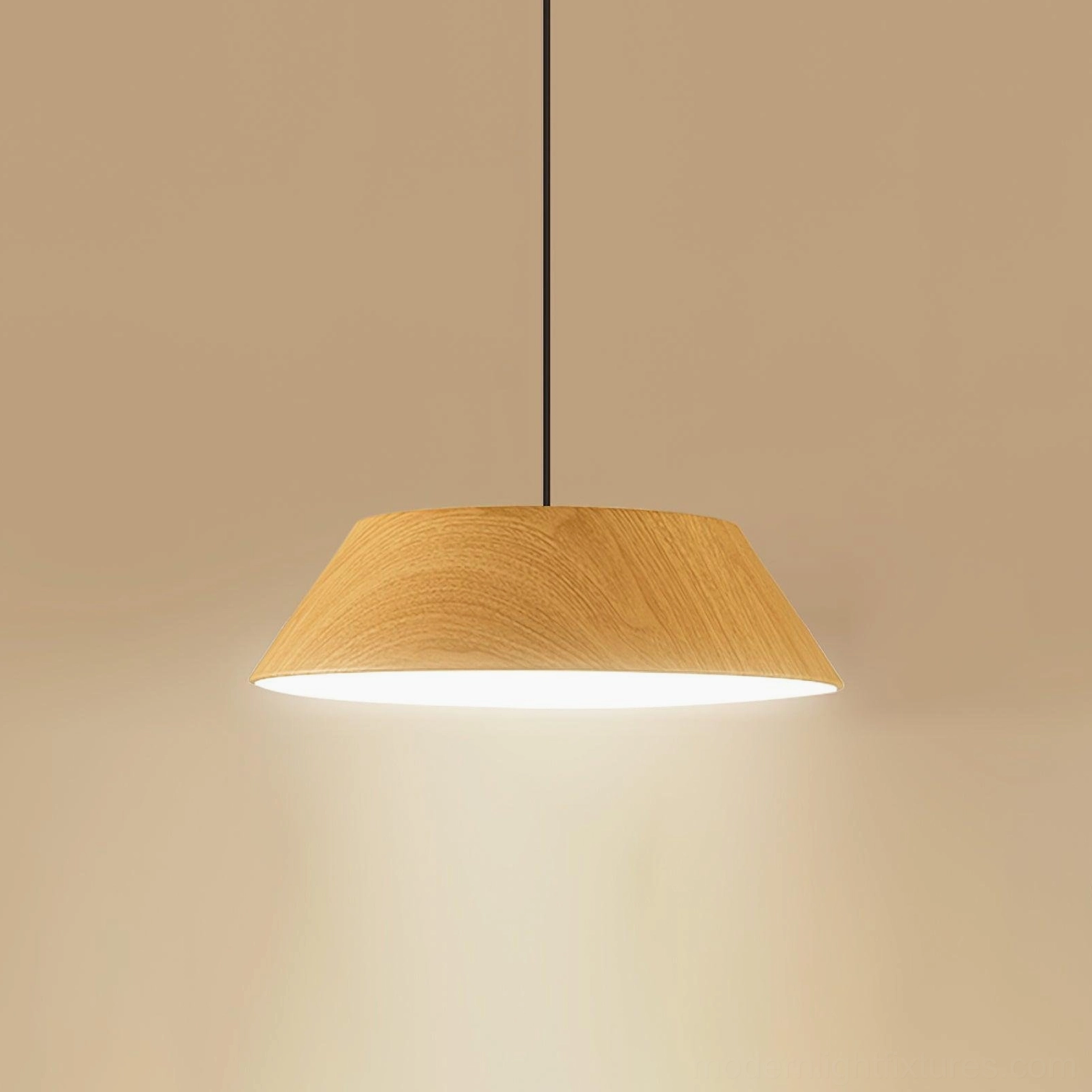 Tekio natural wood color pendant lamp warm light mode dining room accent fixture