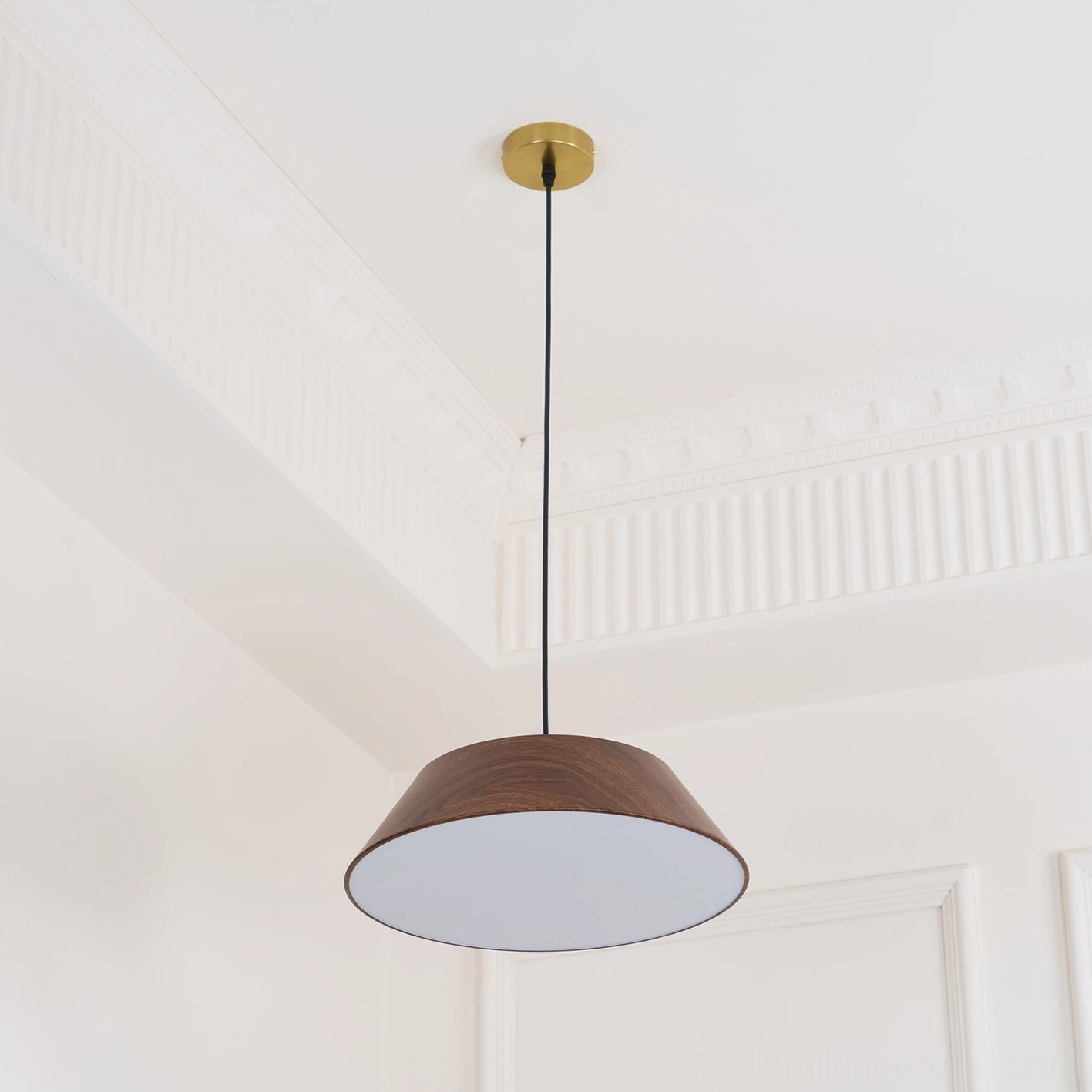 Tekio wood pendant light hardwired professional installation permanent secure mounting