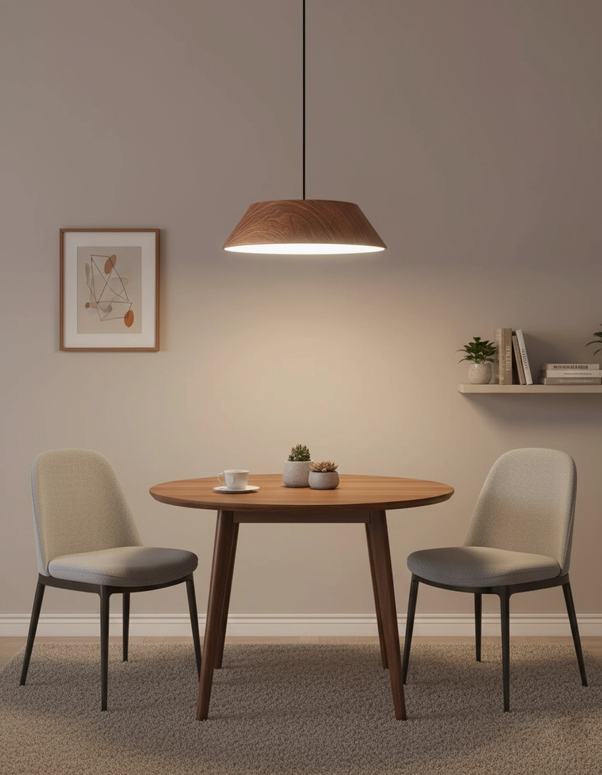 Tekio pendant lamp with integrated LED warm light three color changing modes dining fixture