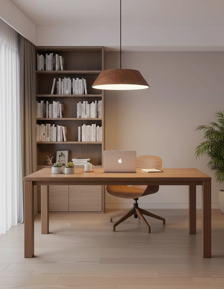 Tekio water transfer printed wood grain pendant light close-up texture detail quality finish