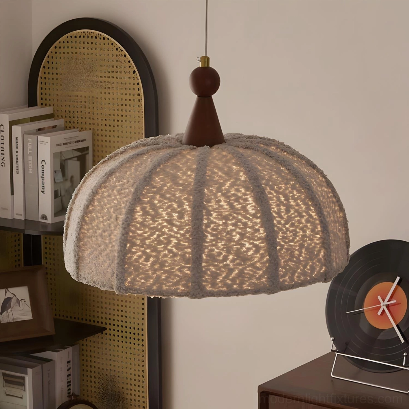 Tenera fabric pendant light contemporary minimalist design - full product overview
