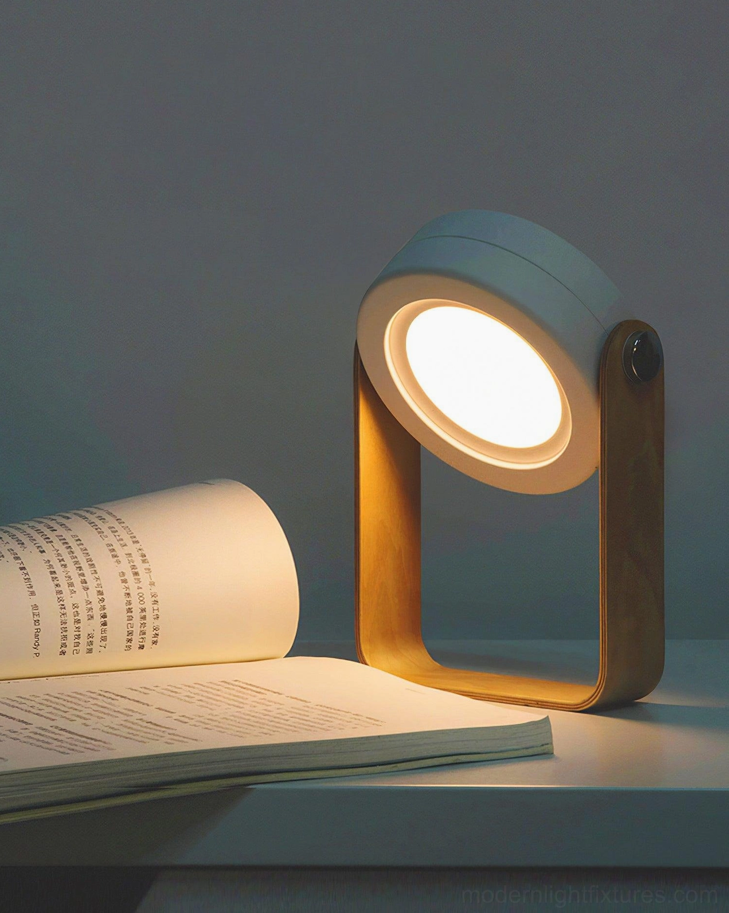 Terna Portable Table Lamp - Built-in USB charging port at base for device charging capability