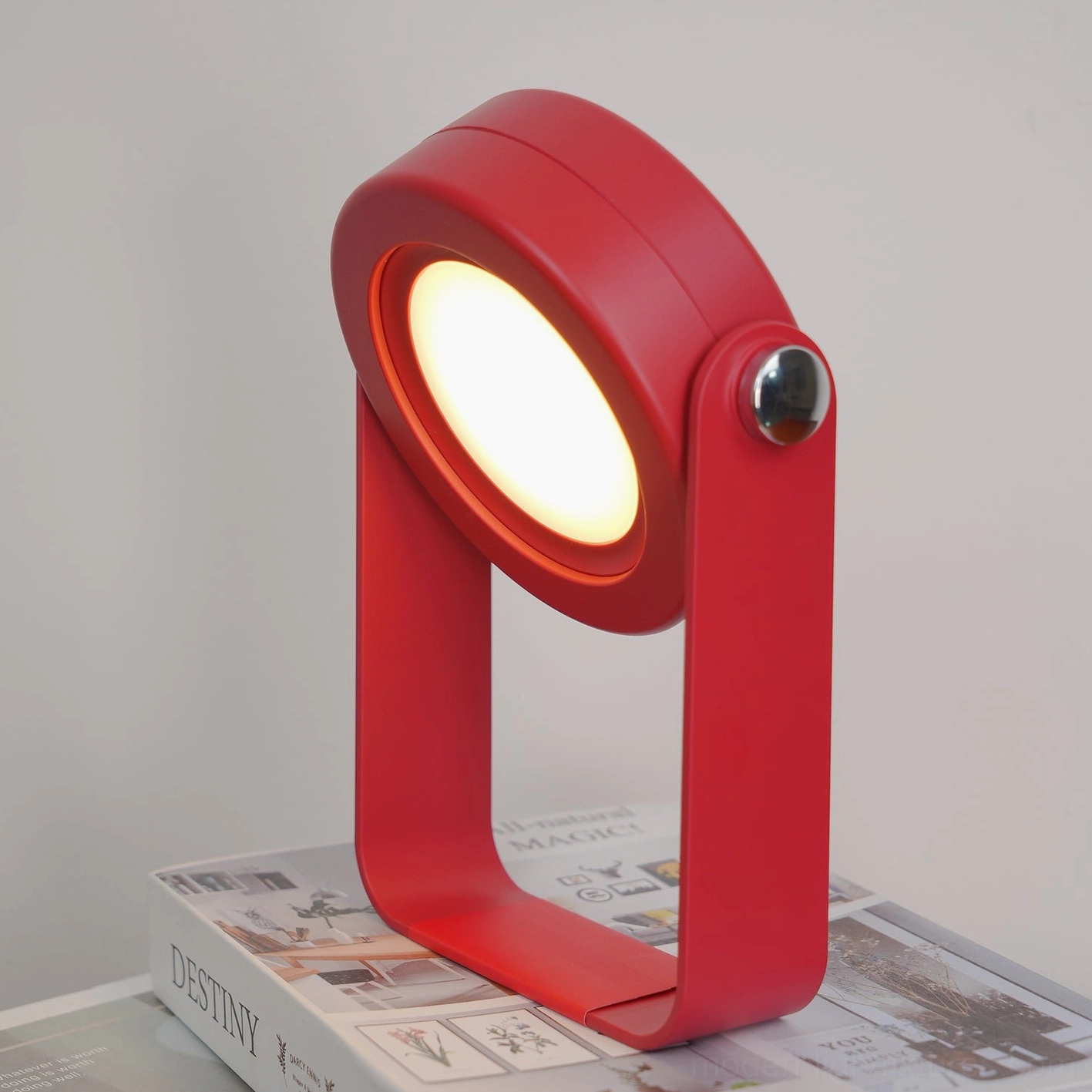 Terna Portable Table Lamp - Multiple color options display showing white, wood, grey, and red finish variations