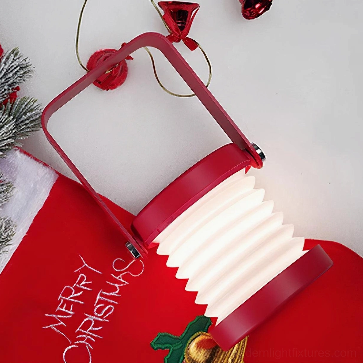 Terna Portable Table Lamp - Size comparison showing compact 14.2cm diameter and 24.8cm height dimensions