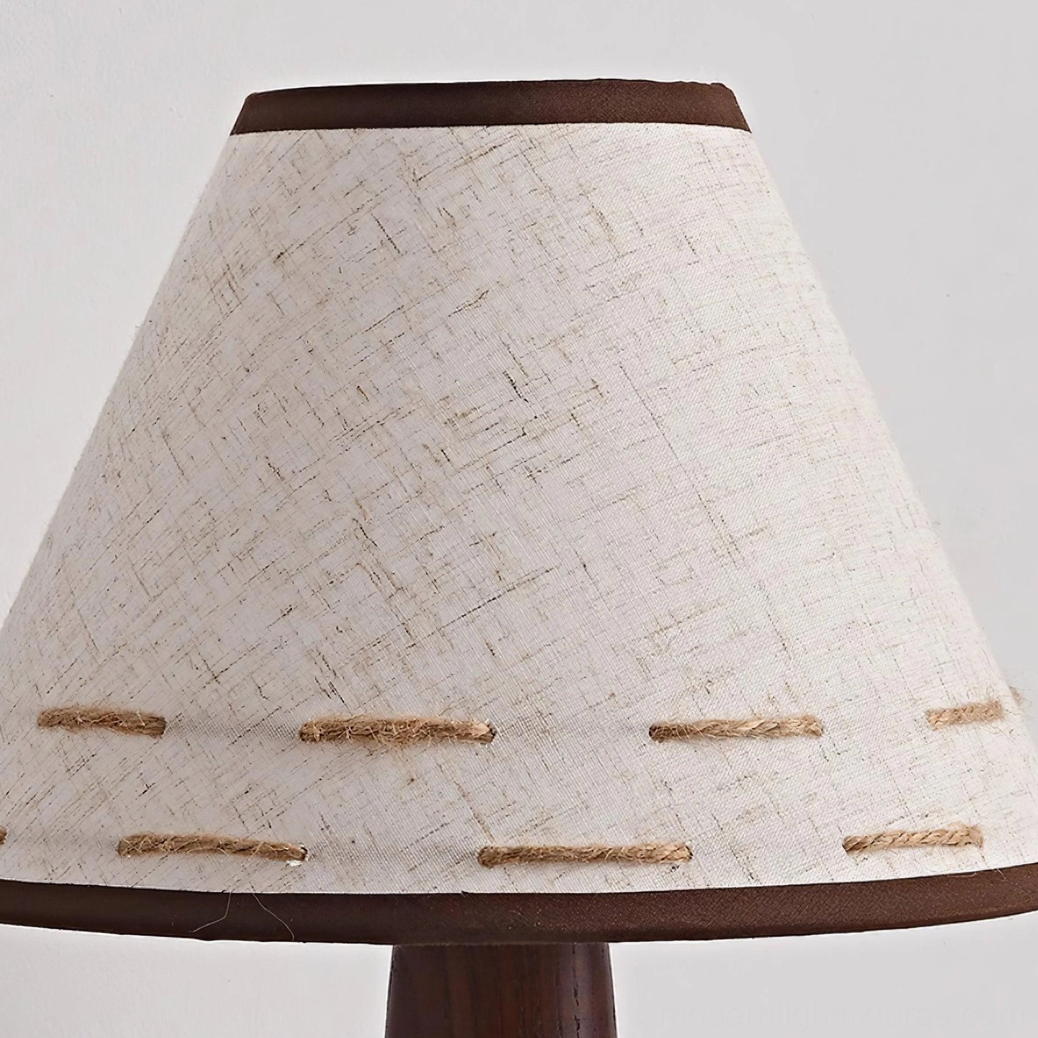 Terracotta base table lamp on wood cabinet with retro radio - vintage aesthetic and layered lighting