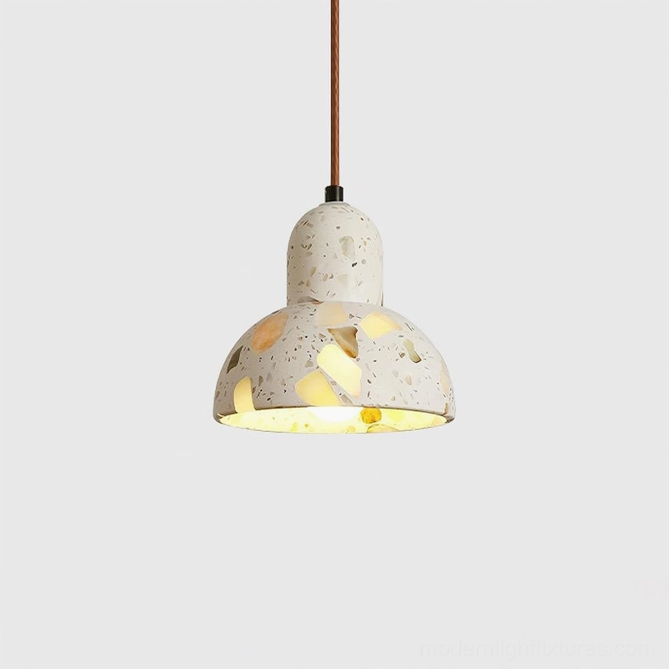 Terrazzo pendant light Model E in open-dome design versatile for multiple installations