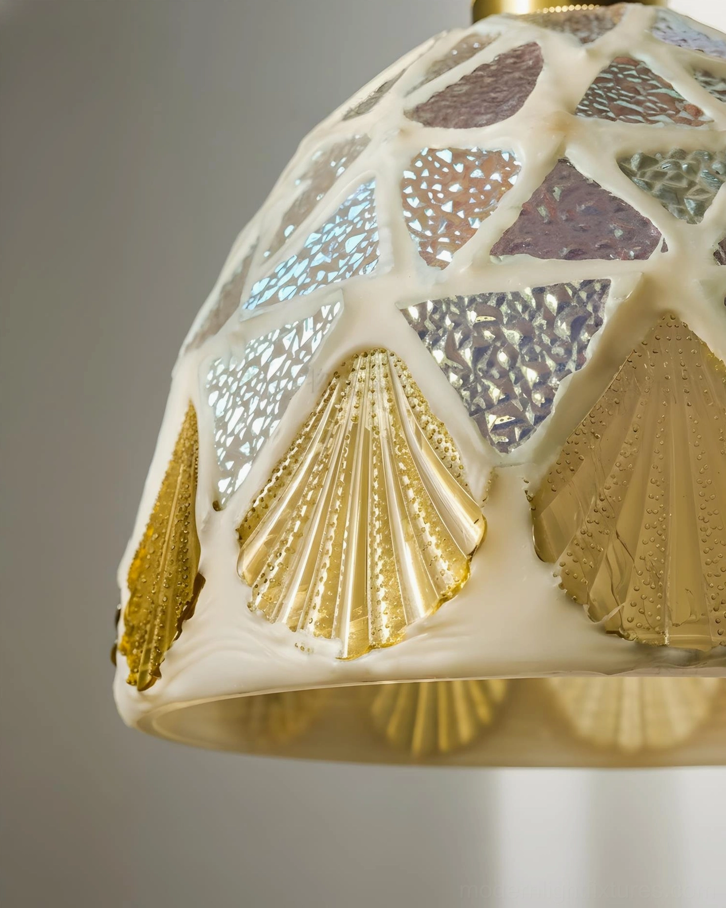 Tessaro handcrafted mosaic pendant light available in walnut brass white yellow blue multicolor options