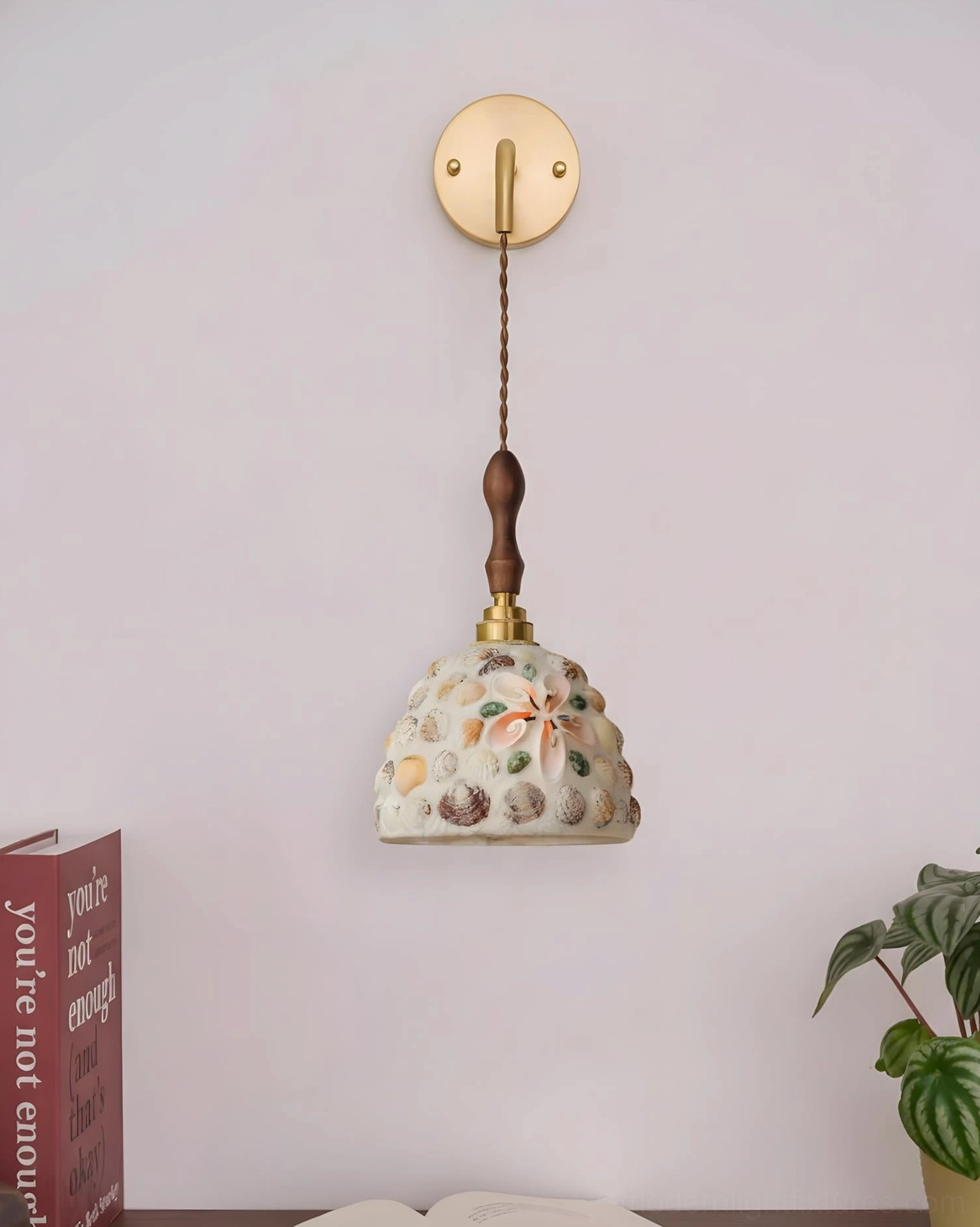 Tessaro Model B wall sconce, brass body with handcrafted mosaic glass composition