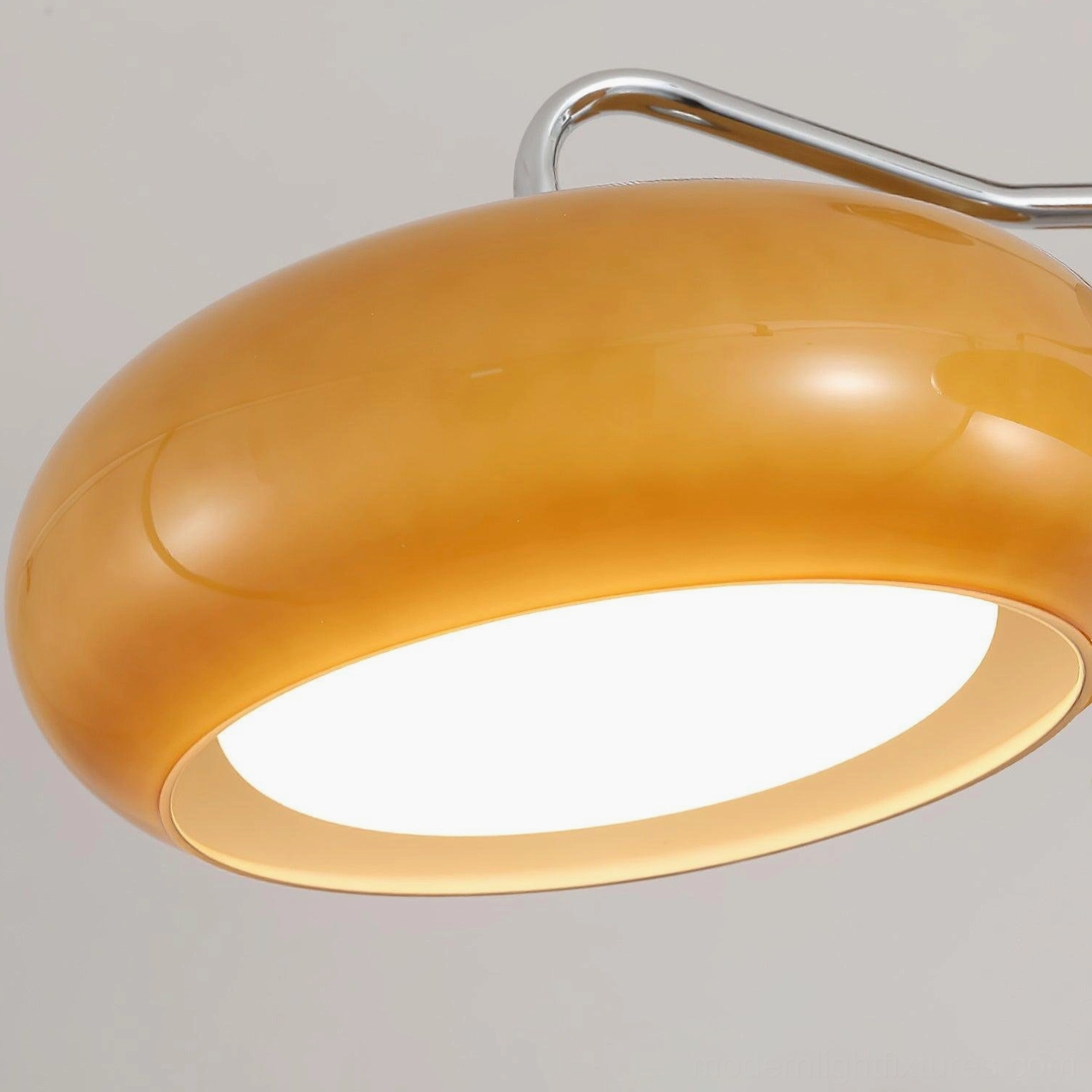 Tetra modern ceiling light with three frosted glass shades and polished chrome frame - contemporary fixture