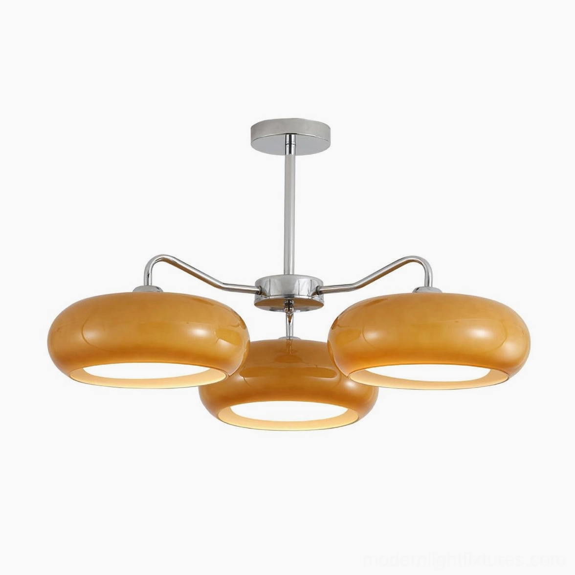 Tetra ceiling fixture with frosted glass shades and chrome frame - product variant styling