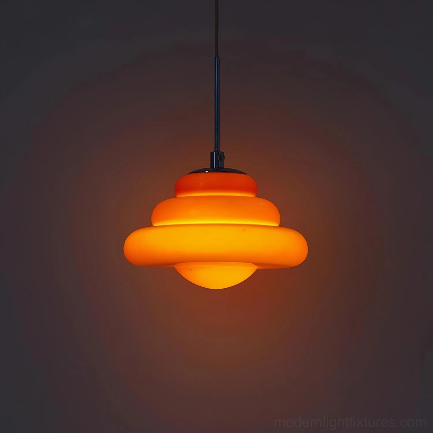 Art Deco tiered glass pendant light available in multiple color options