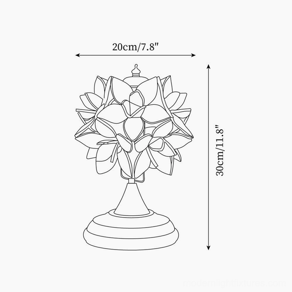 Tiffany table lamp technical blueprint orthographic front view design specifications