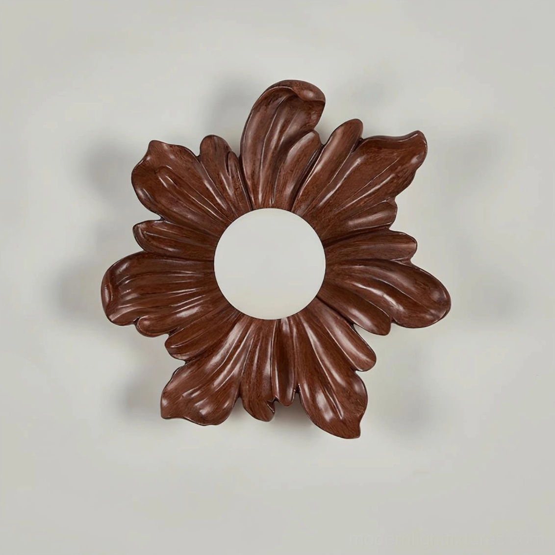 Tina flower wall sconce mounted beside bedroom reading nook, soft warm botanical accent lighting