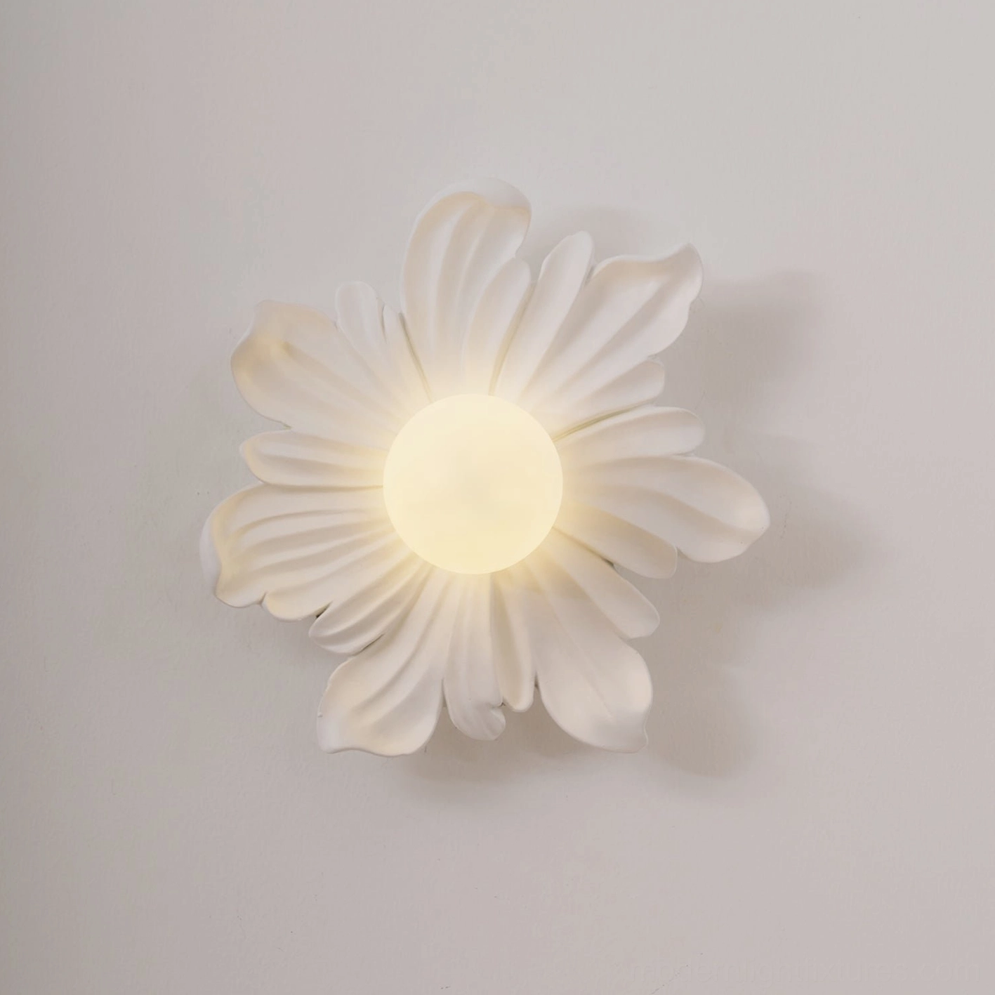 Tina flower wall sconce color options display, white beige natural wood walnut finishes for design flexibility