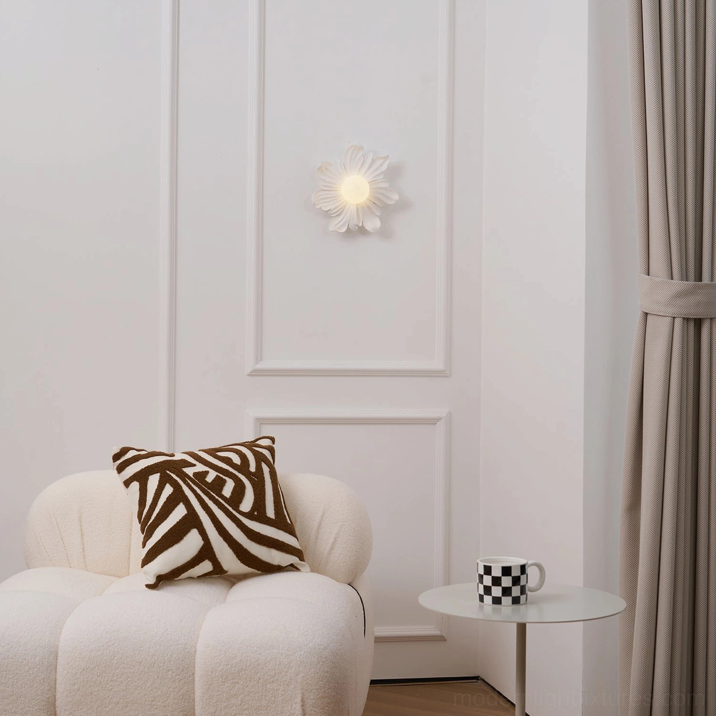 Tina resin flower wall sconce roto-molded craftsmanship, durable botanical fixture with premium material quality