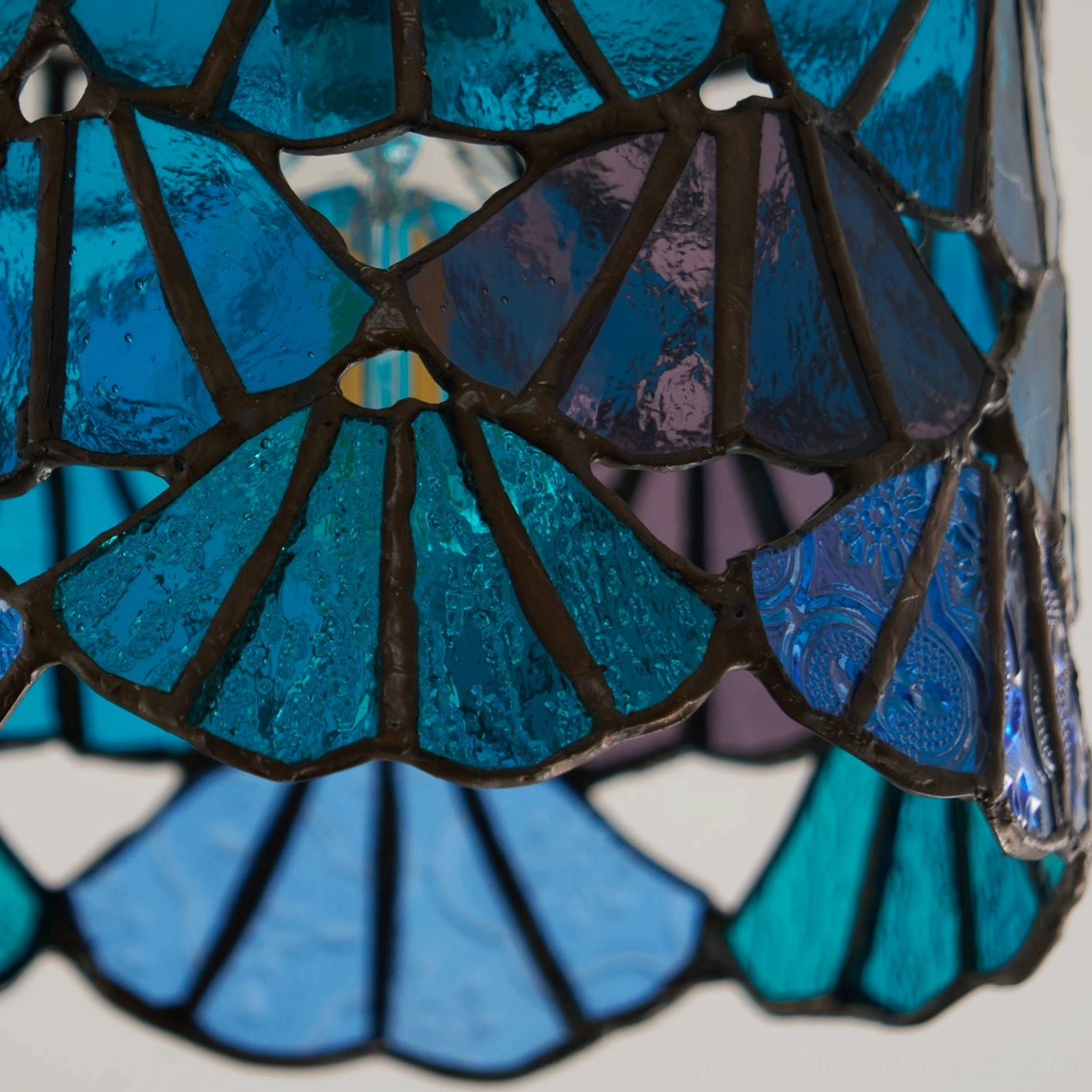 Tina Tiffany ceiling light in transitional interior design setting with modern and traditional elements
