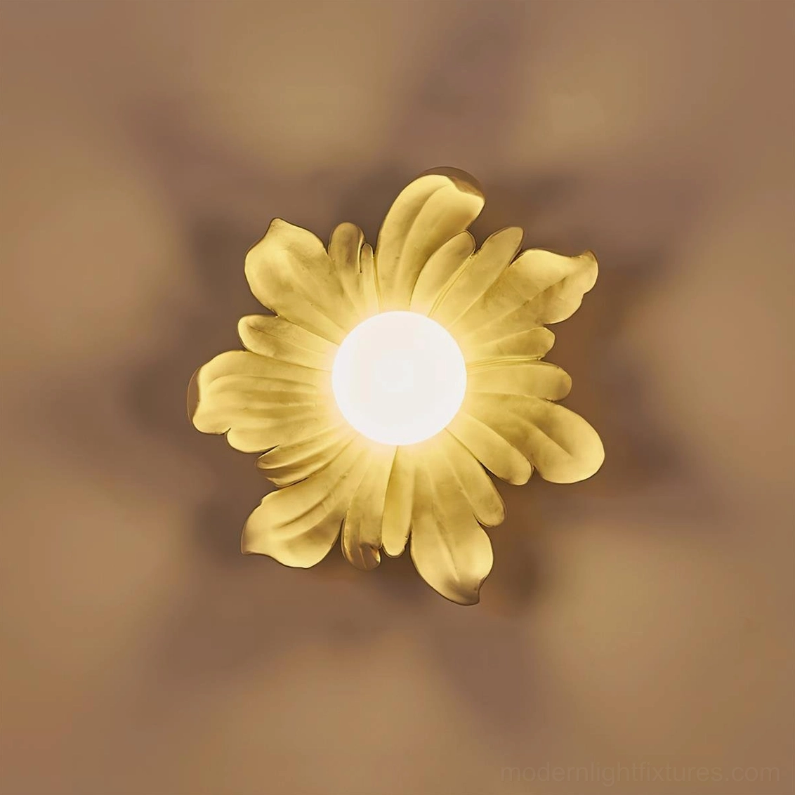 Tina white flower wall sconce with G4 socket specification, modern botanical fixture with LED bulb compatibility