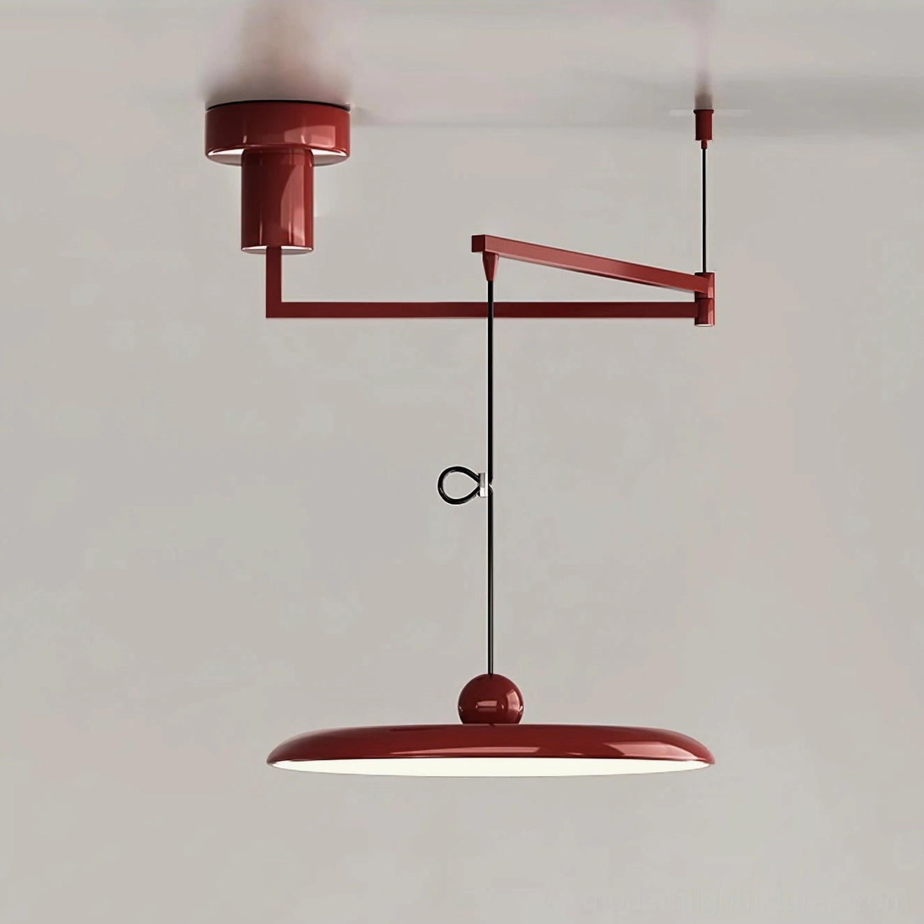 Beige Tizio pendant light in Scandinavian interior design with minimalist furnishings