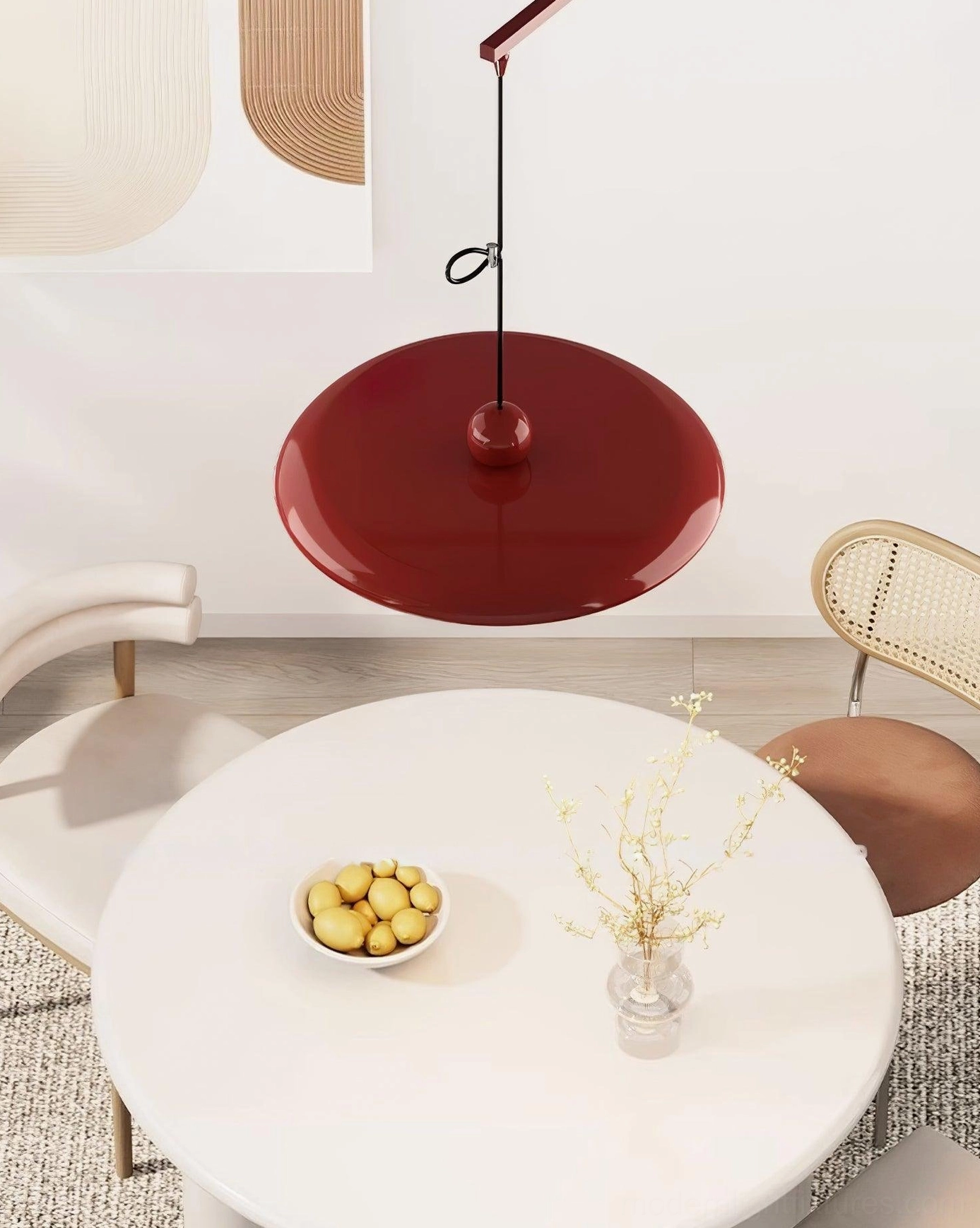 Tizio pendant lamp with warm white 3000K color temperature creating evening ambiance
