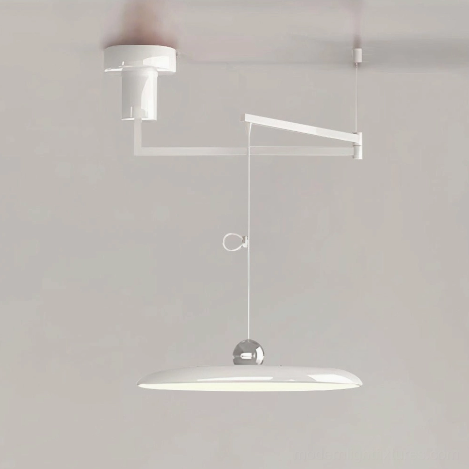 White Tizio disc pendant light variant with warm white Triac dimming capability