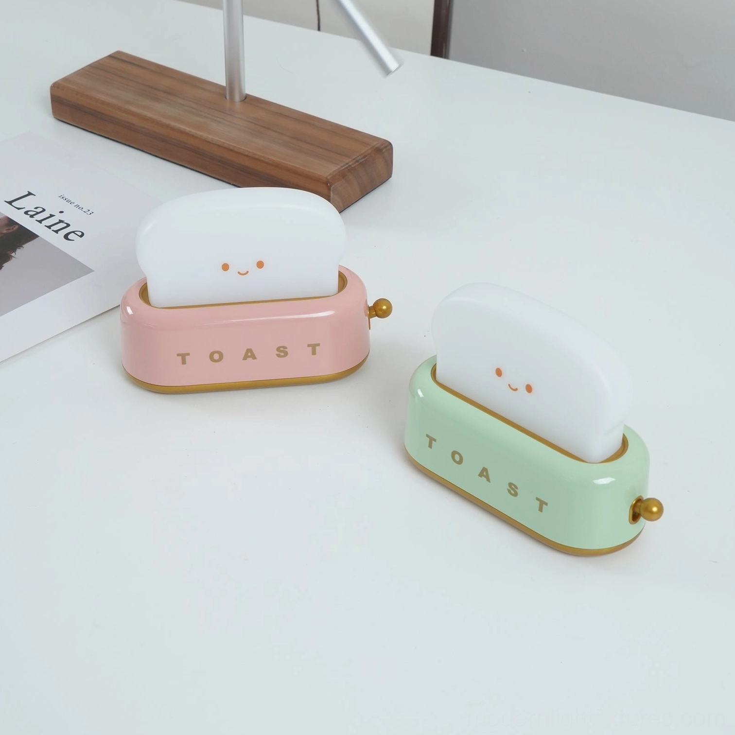 Toaster table lamp family collection with all five colors for complete home lighting solution
