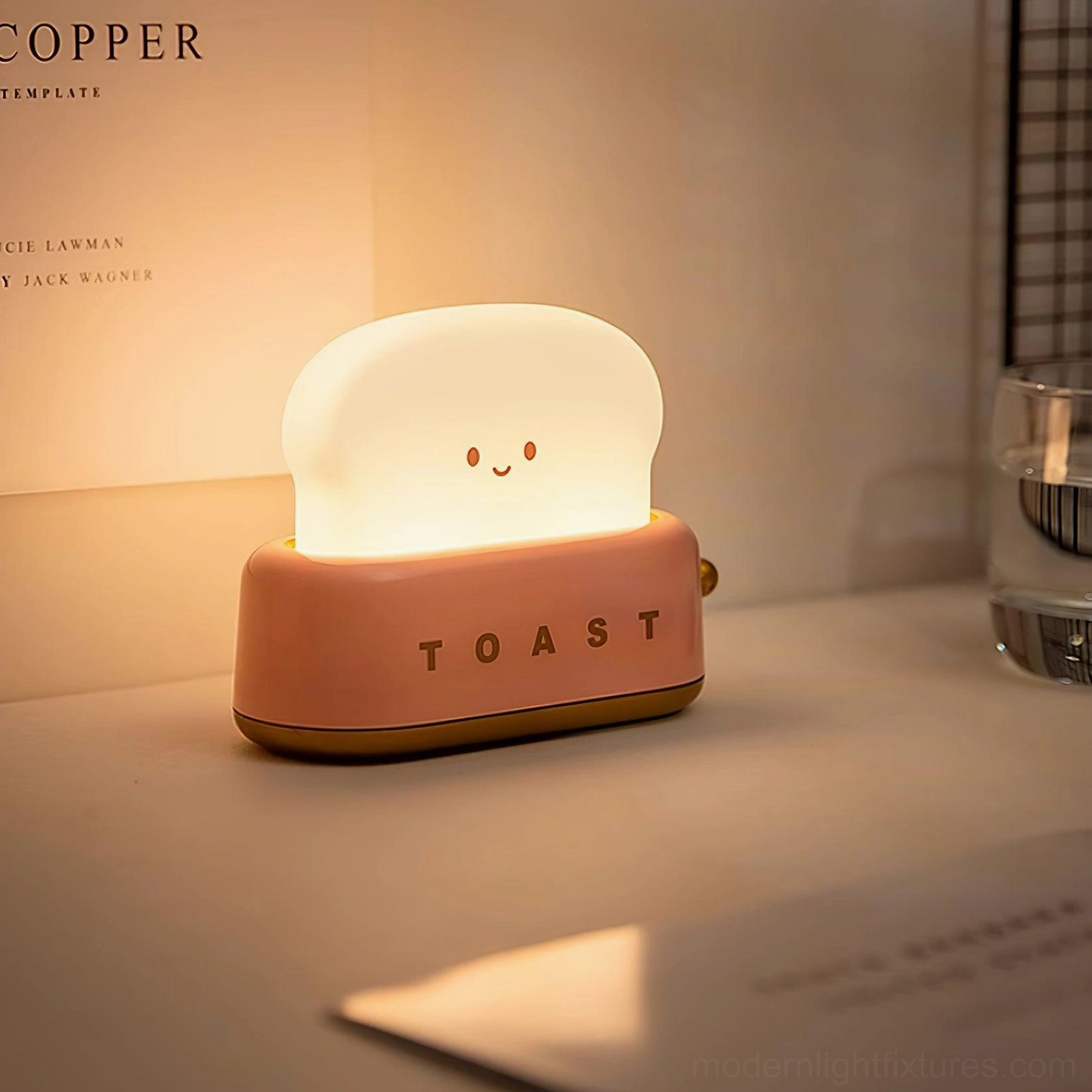 Toaster table lamp in all five colors green pink yellow white red available collection