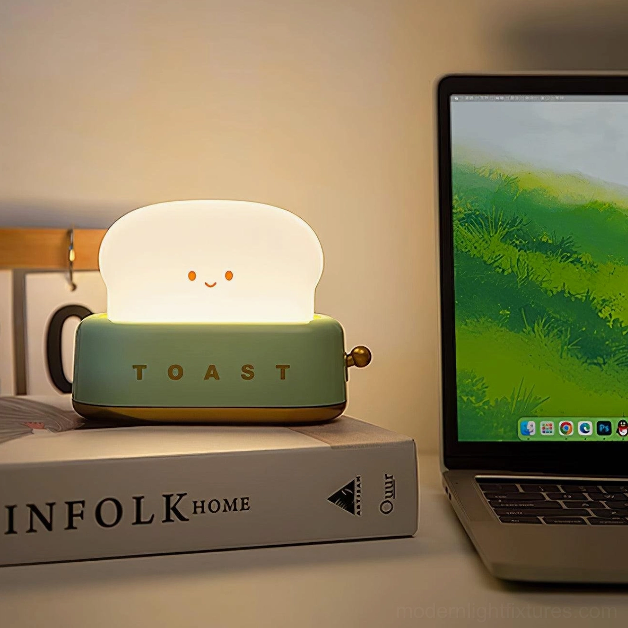 Toaster table lamp functional art piece combining nostalgia with modern lighting technology