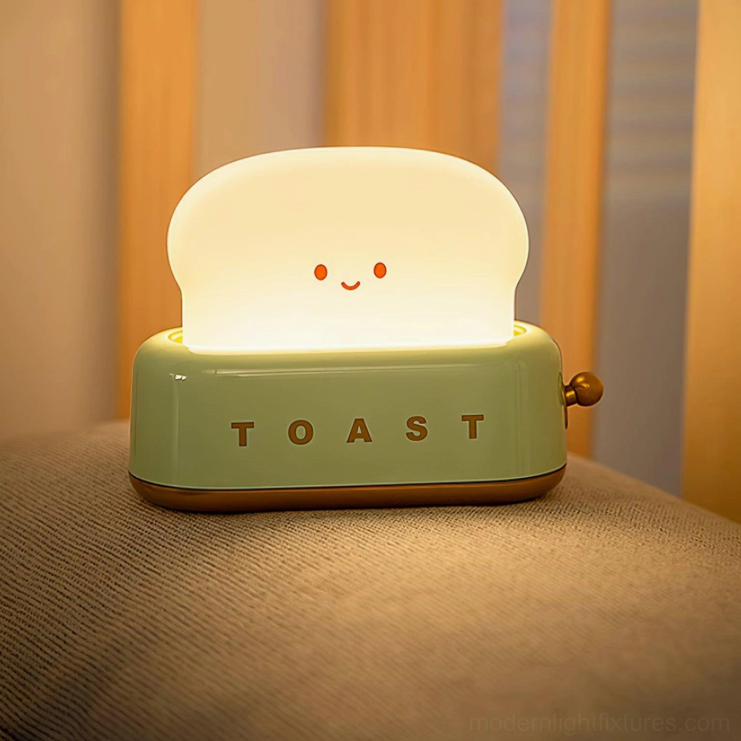 Toaster table lamp layered lighting solution for home office creating warm ambient atmosphere
