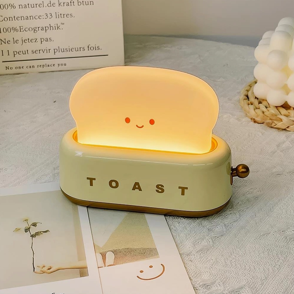 Toaster table lamp portable USB powered can move anywhere between rooms and workspaces