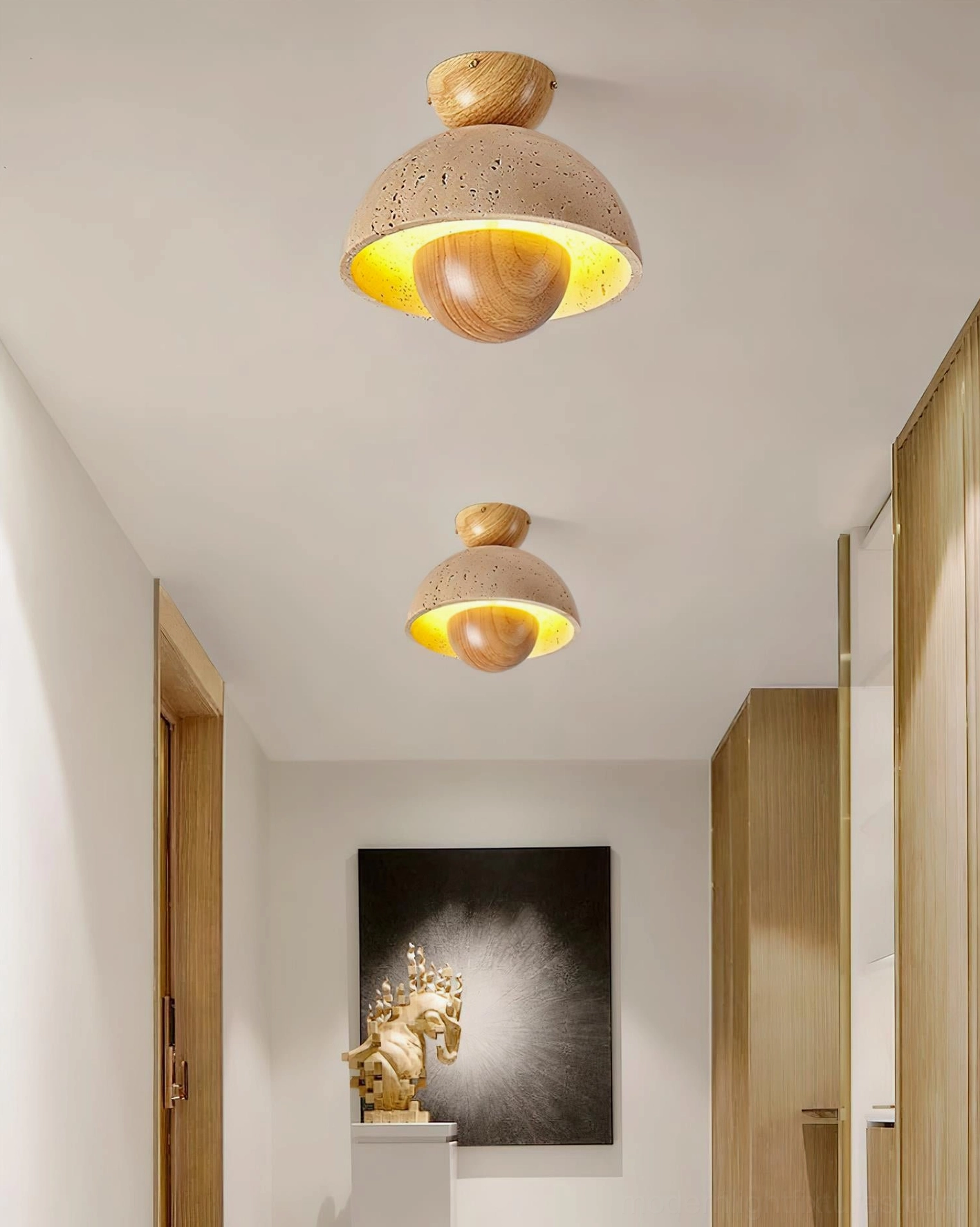 Toccata wood color ceiling light fixture natural materials warm minimalist aesthetic