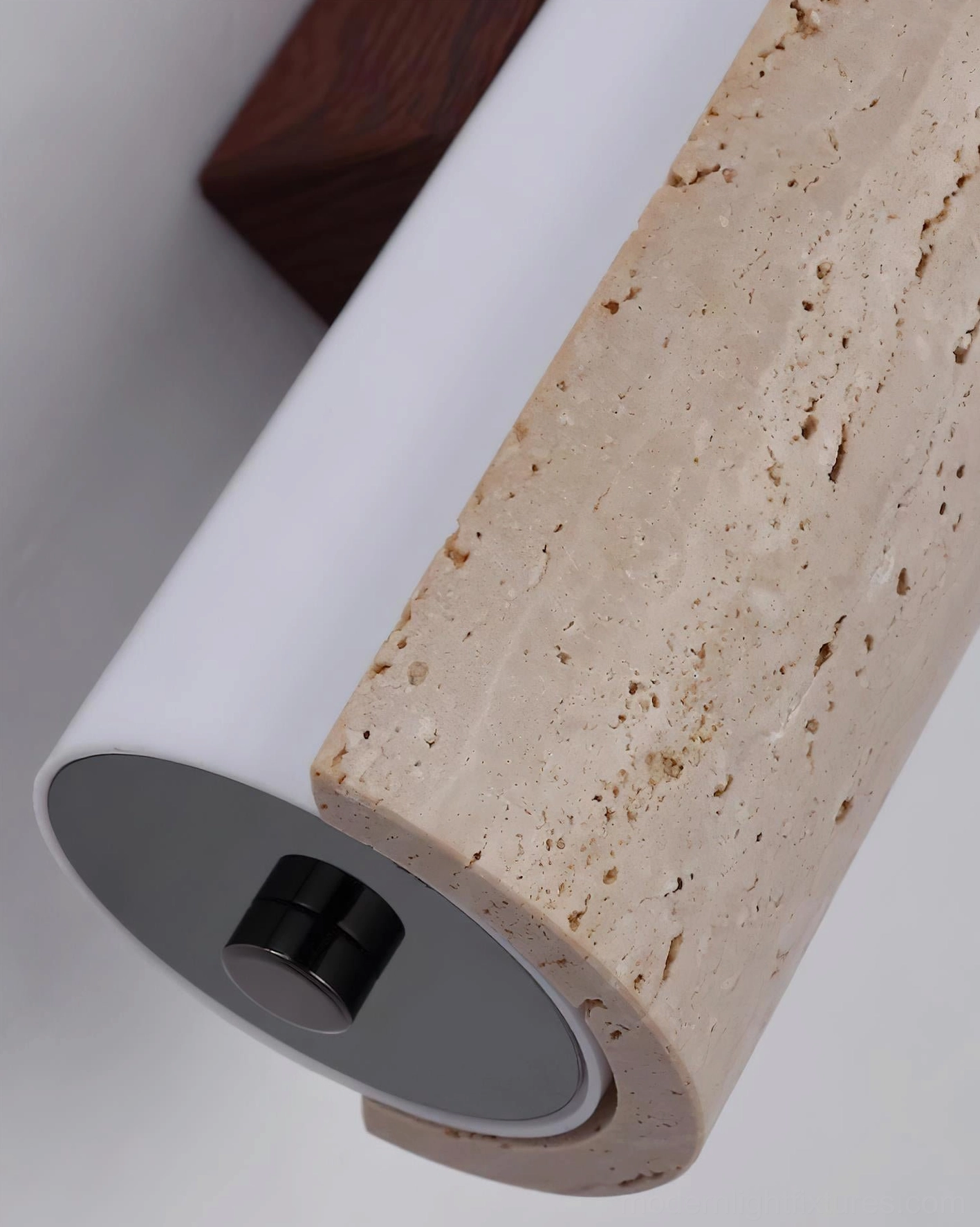 Tolira travertine sconce size comparison, compact 30cm versus tall 60cm variant showcasing design versatility
