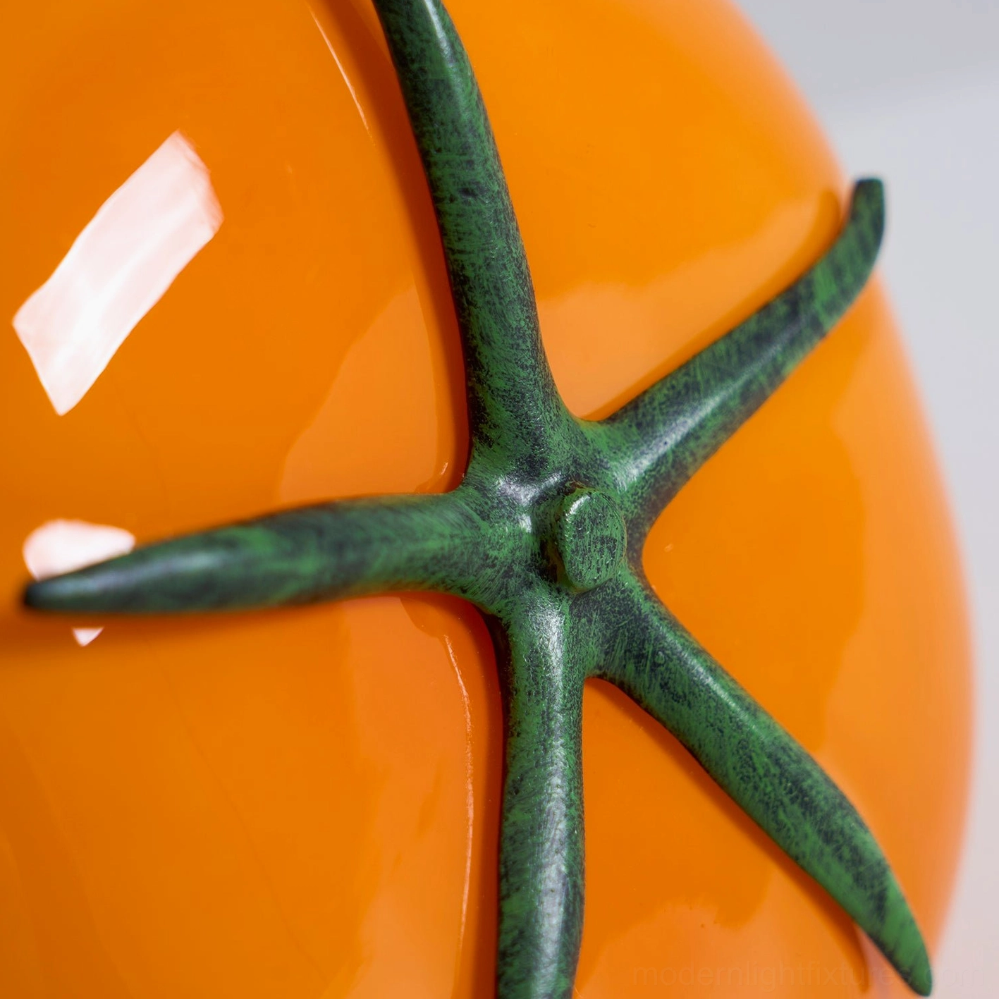 Tomato table lamp sculptural design - modern handcrafted glass lighting piece