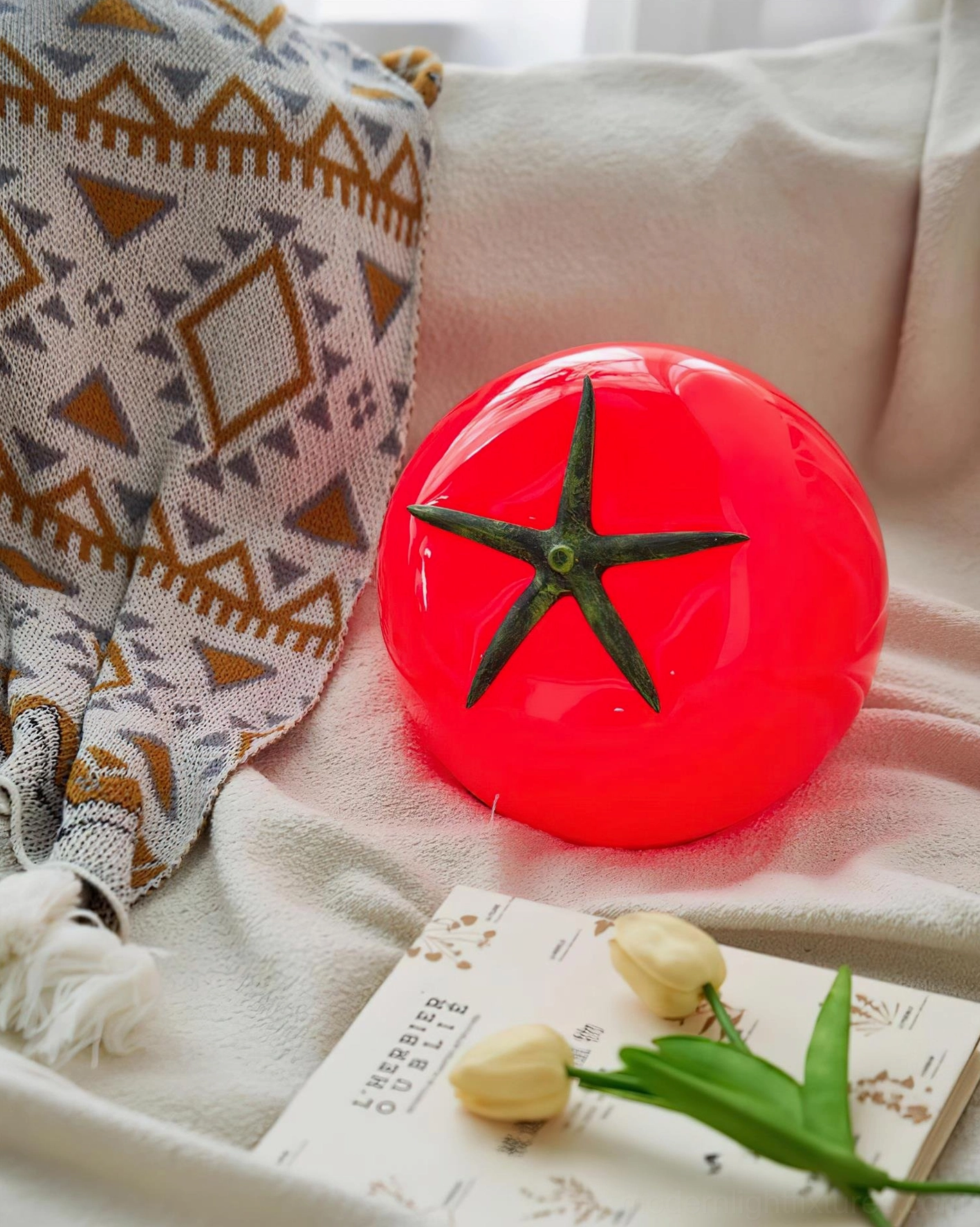 Tomato resin table lamp personality-filled creative living space design element