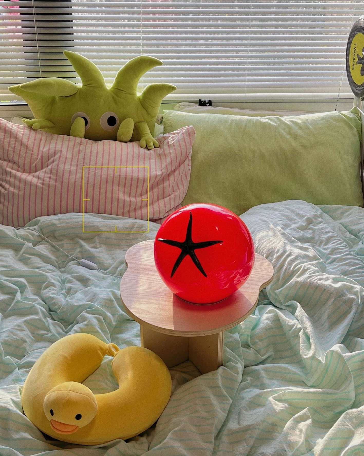 Tomato table lamp maximalist interior styling with bold colors and eclectic décor