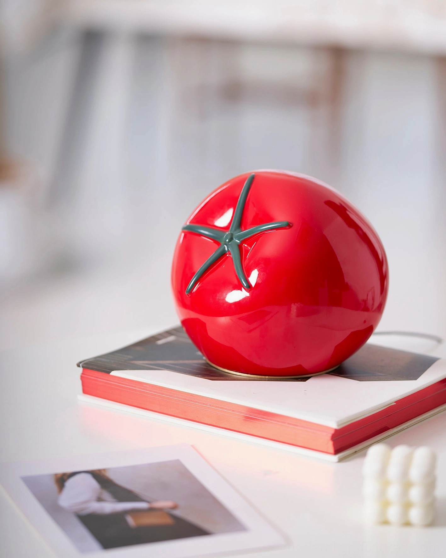 Tomato resin table lamp individual style statement modern artistic expression