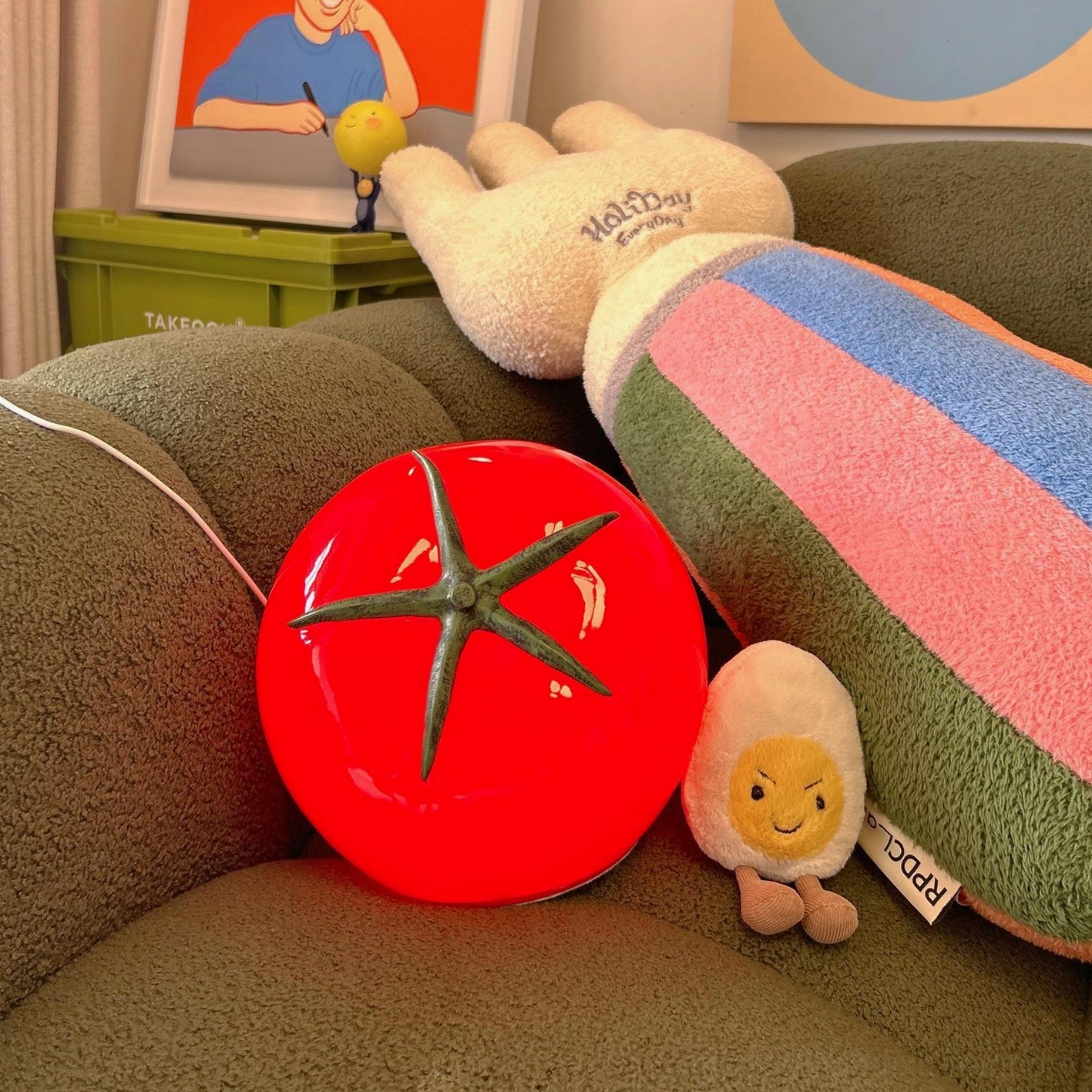 Tomato resin table lamp contemporary pop art interior design statement piece